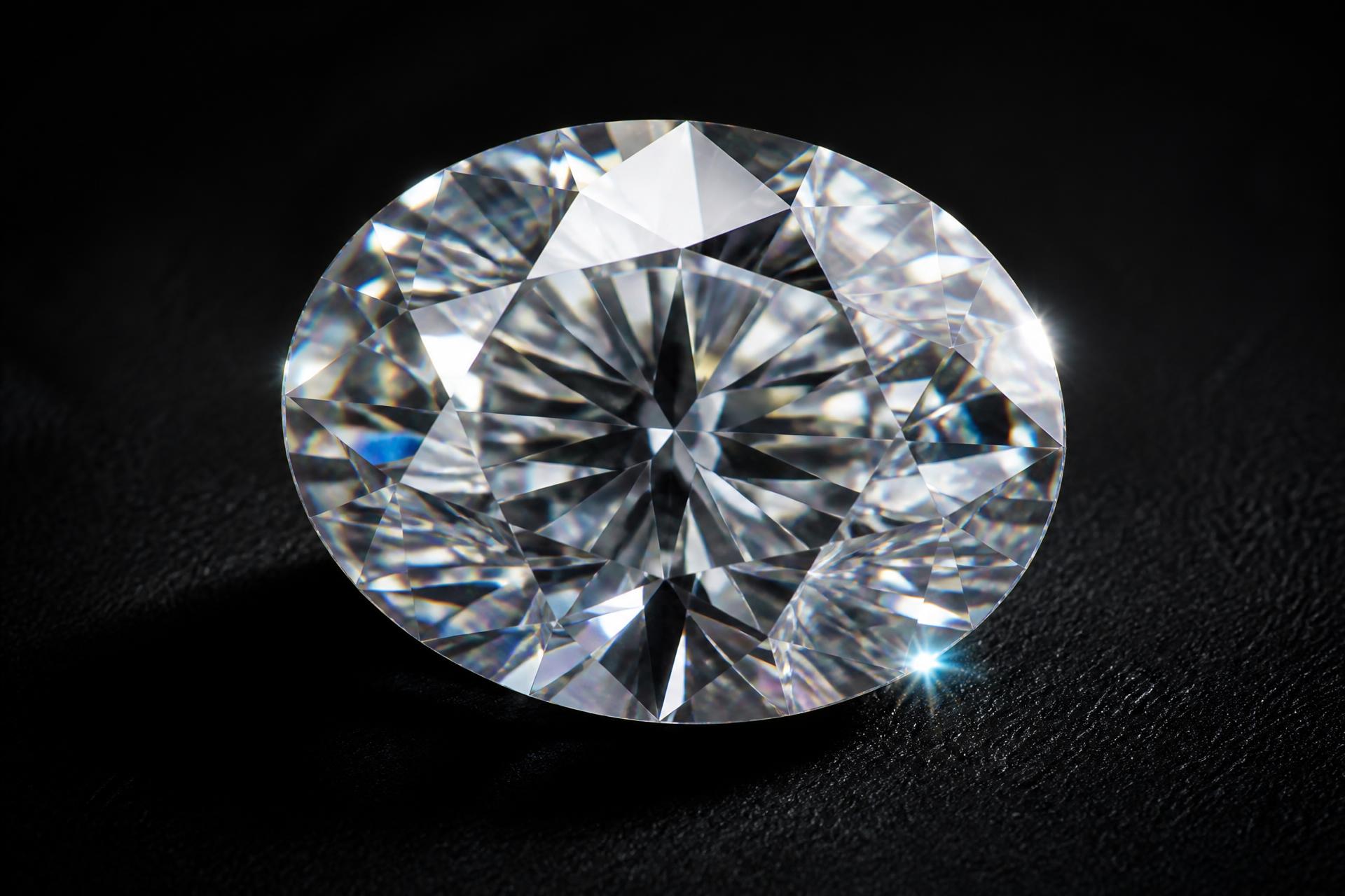 Rare oval diamond photographed on obsidian, Sparkling Jewels bespoke atelier